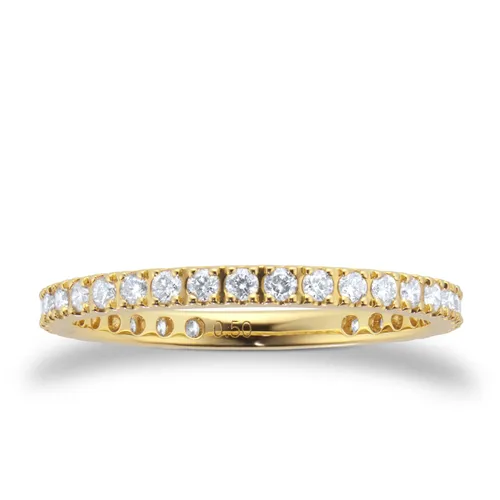 18ct Yellow Gold 0.50ct Diamond Pave Stack Eternity Ring