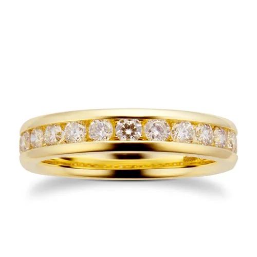 18ct Yellow Gold 0.80cttw Diamond Channel Set Ring - Ring Size L