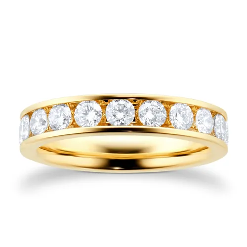 18ct Yellow Gold 1.50cttw Channel Eternity Ring - Ring Size N