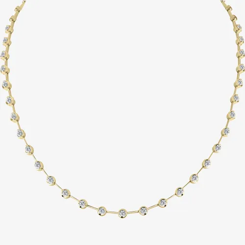 18ct Yellow Gold 2.00ct Diamond Bar Necklace HN013(2.00CT)YG
