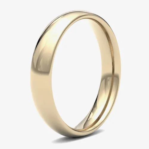 18ct Yellow Gold 4.0mm Medium Court Wedding Ring 4GMC-18Y
