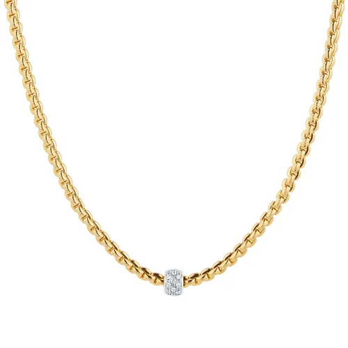 18ct Yellow Gold Eka Tiny 0.19ct Diamond Pave Necklace