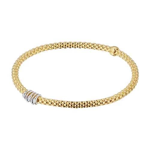 18ct Yellow Gold Flex'it Prima 0.07cttw Diamond Bracelet