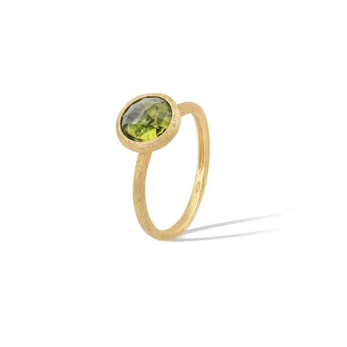 18ct Yellow Gold Jaipur Colour Collection Blue Peridot Stacking Ring - Ring Size O