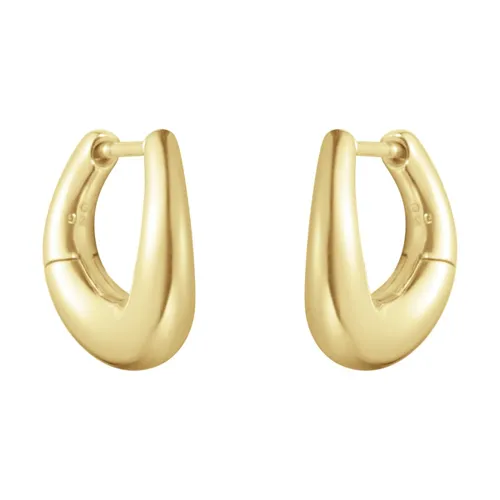 18ct Yellow Gold OFFSPRING Plain Hoop Earrings