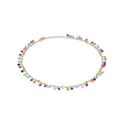 18ct Yellow Gold Paradise Collection Blue Topaz & Mixed Gemstone Necklace