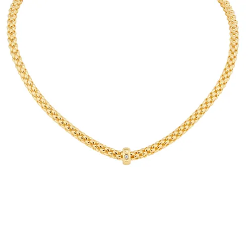 18ct Yellow Gold Solo 0.01ct Diamond Necklace