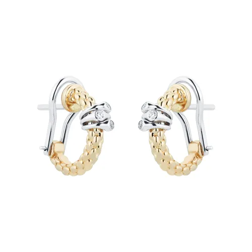18ct Yellow & White Gold Flex'it Prima 0.08cttw Diamond Earrings
