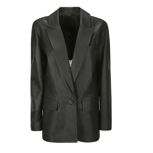 1972 Desa , Leather Blazer Jacket ,Black female, Sizes: