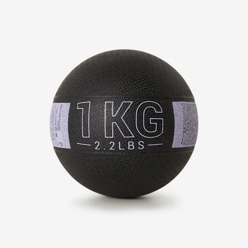 1kg Rubber Medicine Ball - Black/grey