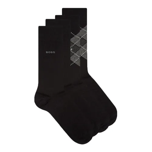2 Pack Argyle Socks - Black / Grey