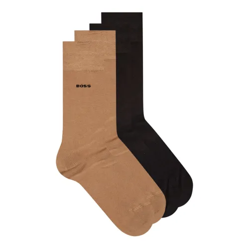 2 Pack Socks - Medium Beige/Black