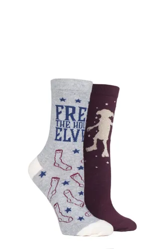 2 Pair Assorted Harry Potter Dobby is a Free Elf Cotton Socks Ladies 4-8 Ladies - Film & TV Characters