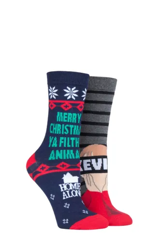 2 Pair Assorted Home Alone Merry Christmas Ya Filthy Animal Cotton Socks Unisex 4-8 Ladies - Film & TV Characters