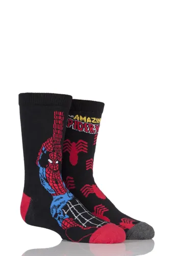 2 Pair Assorted Marvel The Amazing Spider-Man Cotton Socks Kids Unisex 12.5-3.5 Kids (8-12 Years) - Film & TV Characters