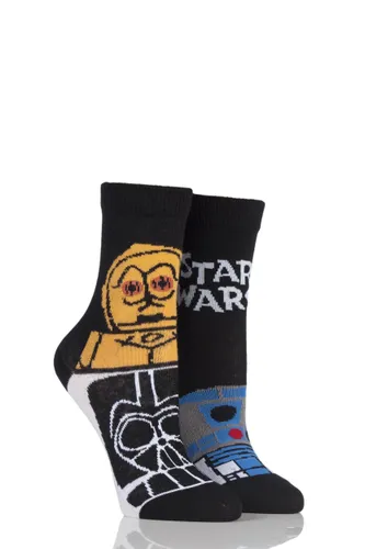 2 Pair Assorted Star Wars R2-D2 and C-3PO Socks Kids Unisex 9-12 Kids (4-7 Years) - Film & TV Characters