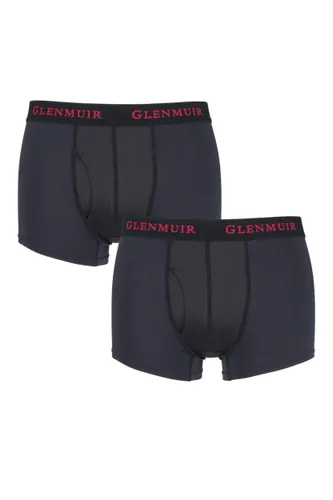 2 Pair Black / Red Performance Underwear 3-Inch Leg Men's Small - Glenmuir