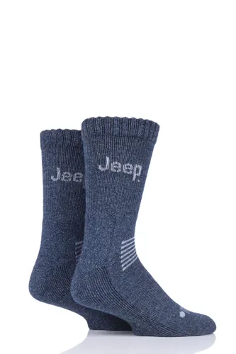2 Pair Navy / Grey Wool Mix Socks Men's 6-11 Mens - Jeep