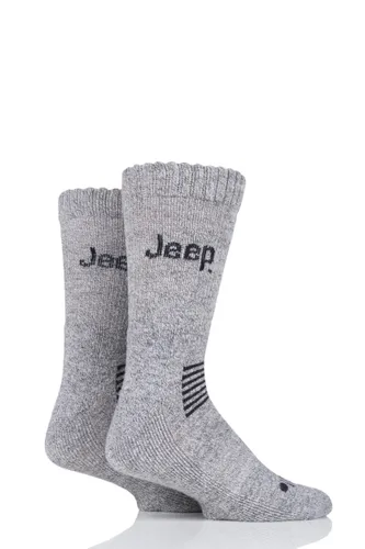 2 Pair Stone / Grey Wool Mix Socks Men's 6-11 Mens - Jeep