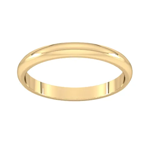 2.5mm D Shape Standard Wedding Ring In 9 Carat Yellow Gold - Ring Size H