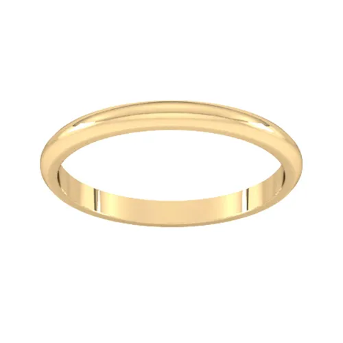 2mm D Shape Standard Wedding Ring In 9 Carat Yellow Gold - Ring Size M