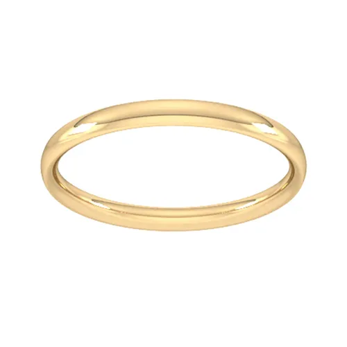 2mm Traditional Court Standard Wedding Ring In 9 Carat Yellow Gold - Ring Size Q