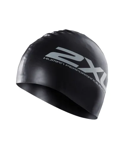 2Xu Unisex Silicone Swim Cap Black/Black - One