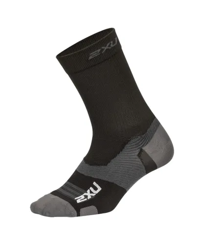 2Xu Unisex U Vectr Ultralight Crew Socks Black/Titanium - Black/Dark Grey