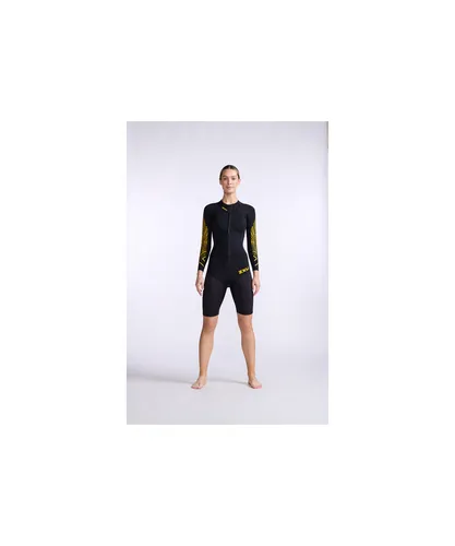 2Xu Womens Propel Swim Run Wetsuit Black/Ambition - Yellow/Black Sponge Rubber