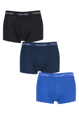 3 Pack Black / Blue Shadow / Cobalt Low Rise Trunks Men's Extra Large - Calvin Klein