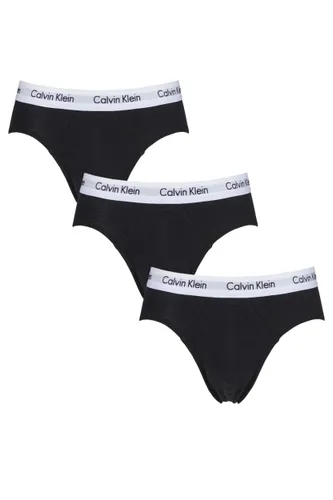 3 Pack Black Cotton Stretch Hip Briefs Men's Small - Calvin Klein