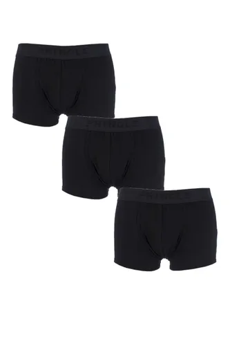 3 Pack Black Plain Cotton Boxer Shorts In Black Men's Extra Large - Pringle