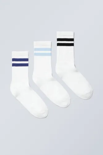 3-pack Sport Striped Socks - White