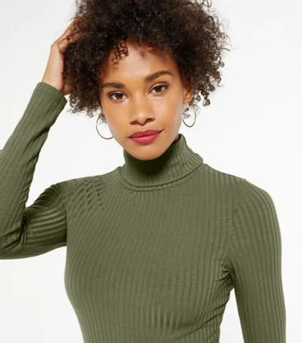 3 Pack Yellow Green and Black Rib Roll Neck Tops New Look