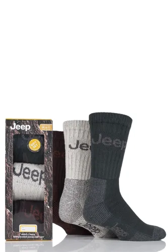 3 Pair Assorted Luxury Terrain Socks Gift Box Men's 6-11 Mens - Jeep