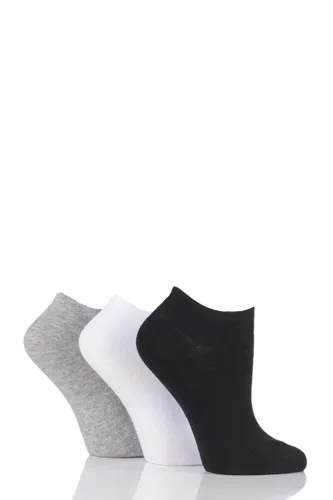 3 Pair Assorted Plain Cotton Secret Socks Ladies 4-8 Ladies - Pringle