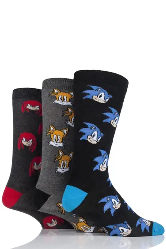 3 Pair Assorted Sonic the Hedgehog, Knuckles and Tails Cotton Socks Unisex 6-11 Mens - Film & TV Characters