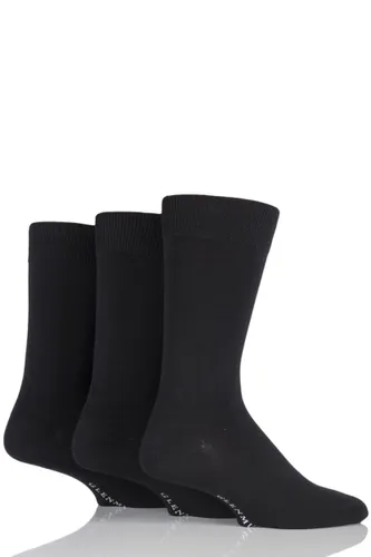 3 Pair Black Classic Bamboo Plain Socks Men's 7-11 Mens - Glenmuir