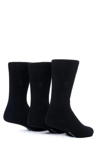 3 Pair Black Classic Bamboo Plain Socks Men's 7-11 Mens - Pringle of Scotland
