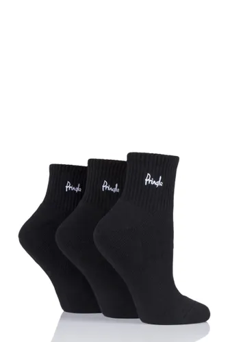 3 Pair Black Lyndsey Cushioned Sport Socks Ladies 4-8 Ladies - Pringle