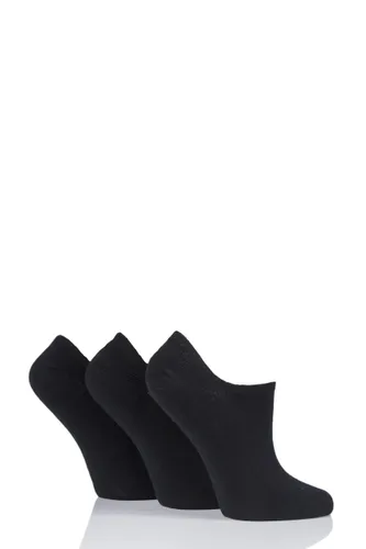 3 Pair Black Plain Cotton Secret Socks Ladies 4-8 Ladies - Pringle