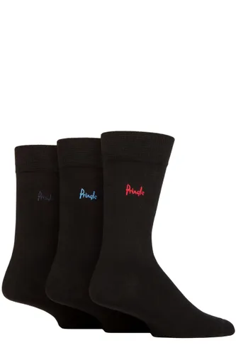 3 Pair Black Plain Rupert Bamboo Socks Men's 7-11 Mens - Pringle