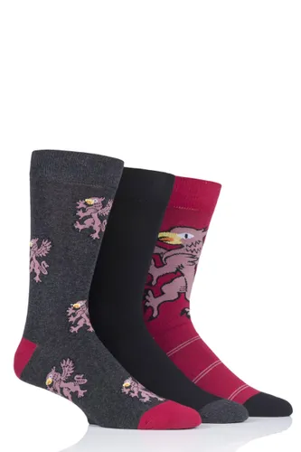 3 Pair Multi Griffin Novelty Cotton Socks Men's 7-11 Mens - Wild Feet