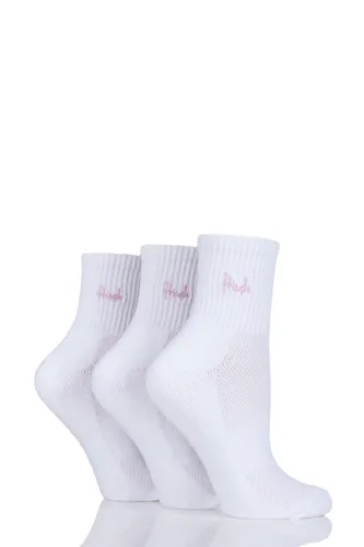 3 Pair White Lyndsey Cushioned Sport Socks Ladies 4-8 Ladies - Pringle