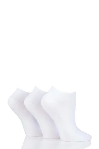 3 Pair White Plain Cotton Secret Socks Ladies 4-8 Ladies - Pringle