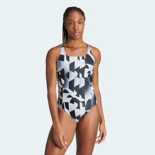 3-Stripes Graphic V-Back Swimsuit