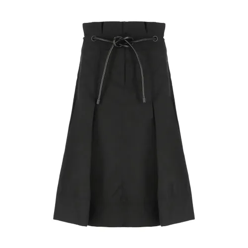 3.1 Phillip Lim , Black Cotton Skirt with Front Zip ,Black female, Sizes: