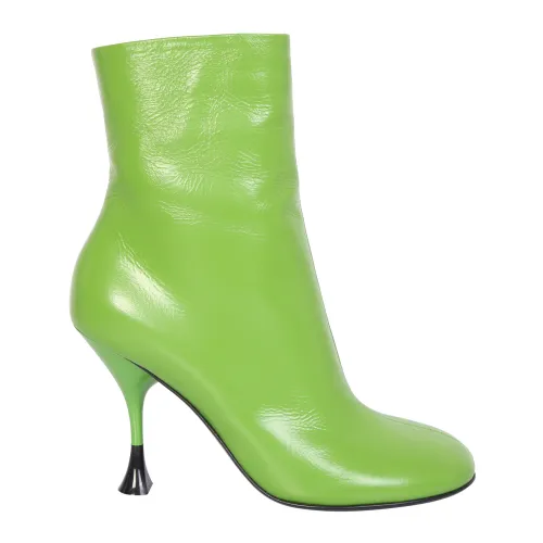 3Juin , Lidia ankle boots in bold color by 3 Juin made of leather ,Green female, Sizes: