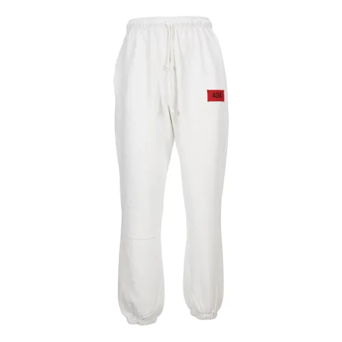 424 , White Wide Leg Track Pants Ss20 ,White male, Sizes:
