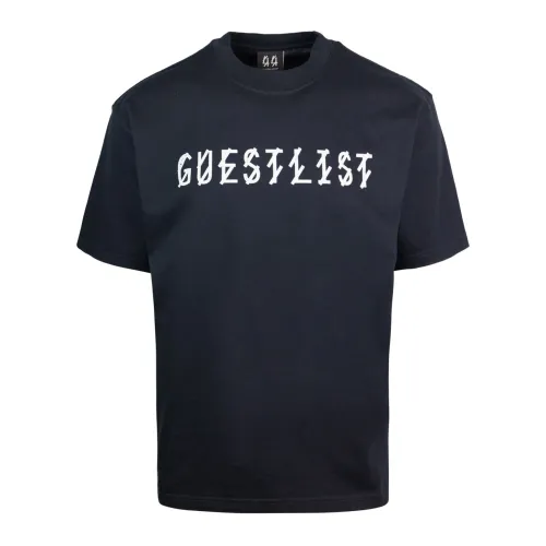 44 Label Group , Guest List Print T-shirts and Polos ,Black male, Sizes: